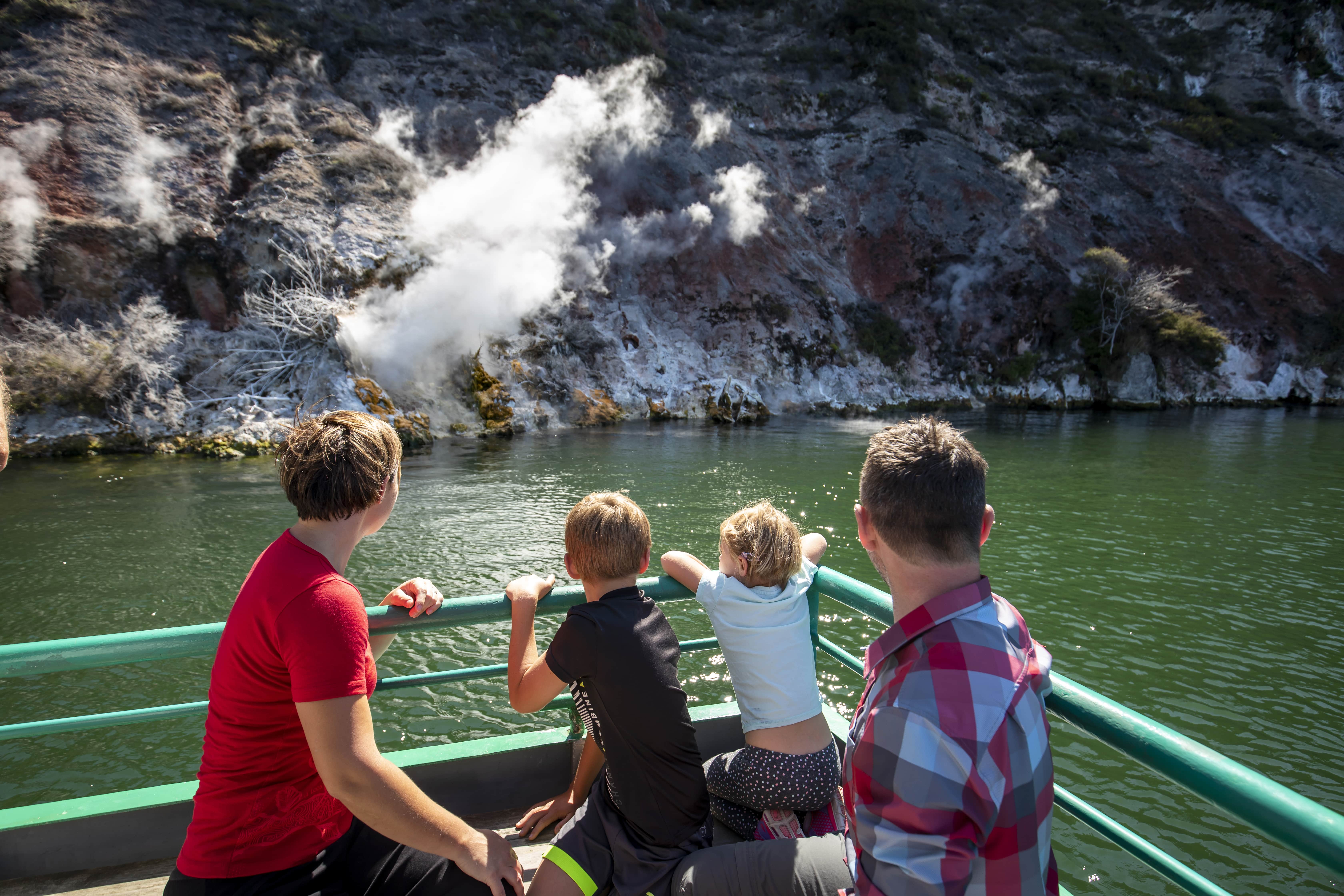 Family geothermal boat cruise - Waimangu Volcanic Valley